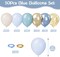 Blue Balloons Set, 50Pcs Blue and Gold Balloons, 12 Inch Dusty Baby Metallic Blue Balloons Metallic Gold Confetti Apricot Beige Balloons for Boys Birthday Boho Wedding Graduation Supplies